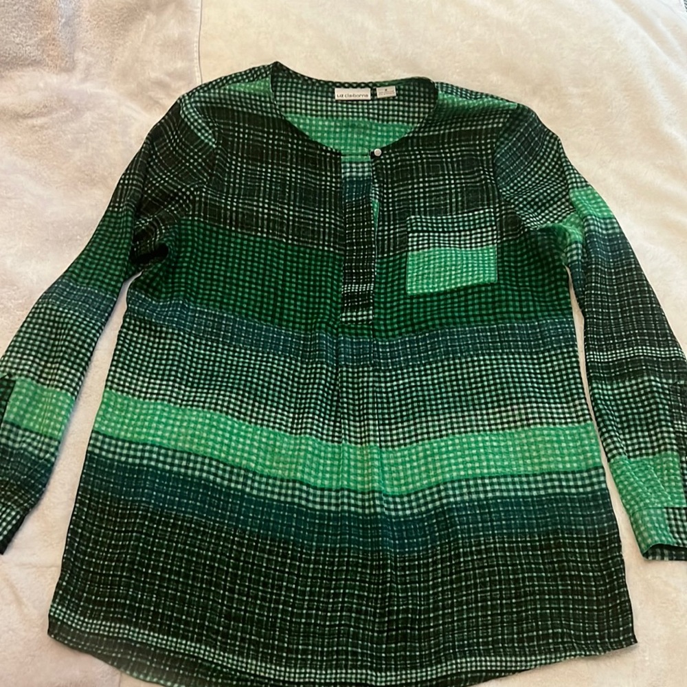 Green and Black Liz Claiborne Blouse